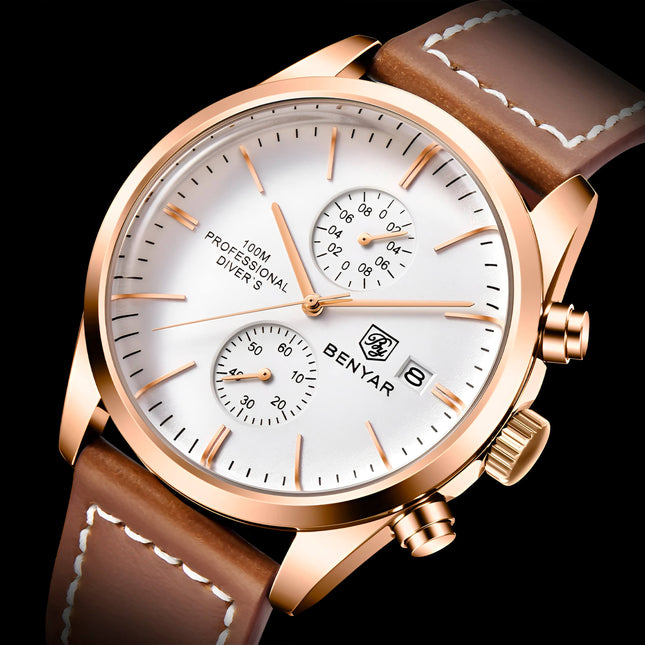 Reloj Benyar Elegance - Cuero Auténtico